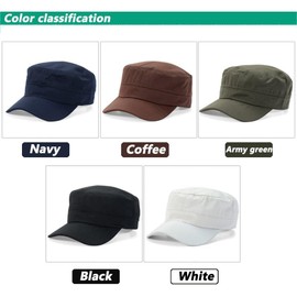 Doomqueen Unisex Cadet Army Cap for Men Women Military Hat Combat Cap Breathable Baseball Adjustable Flat Top Cap (CA/US, Alpha, One Size, Green)