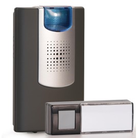 Heidemann Funkgong Set HX Flashlight (anthrazit, max. Reichweite 200 m, Lautstärke 4-stufig einstellbar bis 90 dB 8 Melodien einstellbar, Klingel, inkl. Sender + Empfänger, Türklingel) 70825