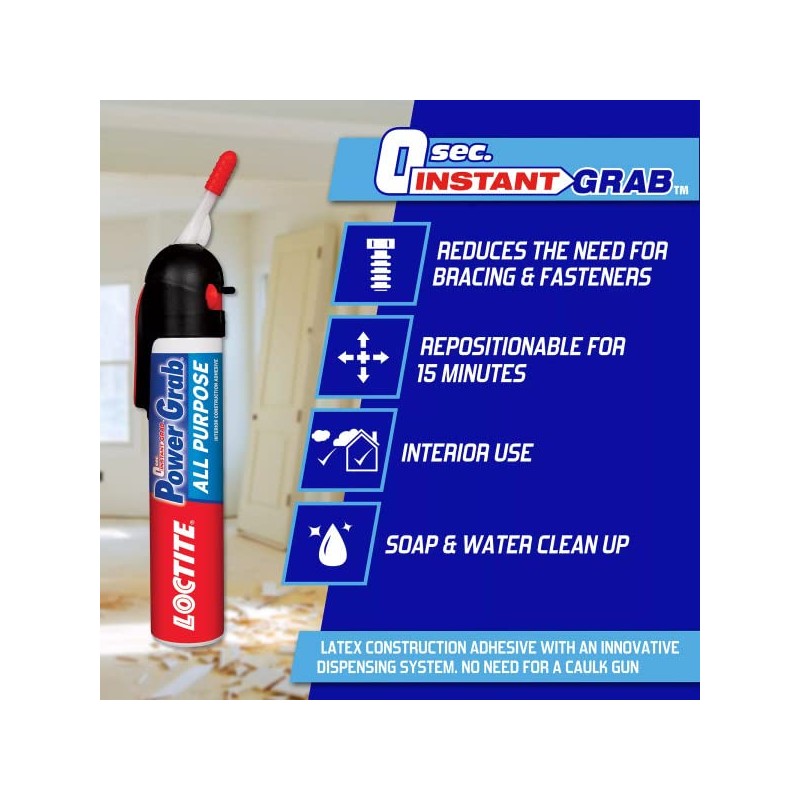 Loctite Power Grab Express All Purpose Construction Adhesive, Versatile Construction