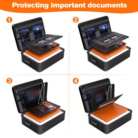 fannos 2025 Latest Model, 5200°F Fireproof Document Box, Important Document Organizer, Document Safe Box Fireproof Waterproof