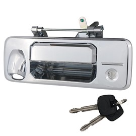 Osompar Tailgate Handle w/Rear Camera Hole Liftgate Latch Handle with Key Lock Cylinder for Toyota Tundra 2014-2021 Toyota Tacoma 2016-2021 Replaces 69090-0C090 69090-0C091 Chrome