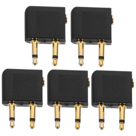 Tofficu 5Pcs Airplane Headphone Audio Jack to Dual Plug Connector for Flight Entertainment Lightweight and Compact Design for Versatile Use at