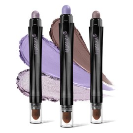 LUXAZA 3PCS Eyeshadow Stick Sets,Pro Longwear Cream Eye Shadow Sticks Pencil Crayon,Eye Brightener Stick-Lilac Love