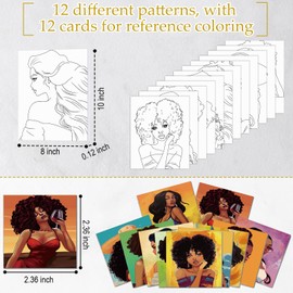 Ctosree 12 Pack Pre Drawn Canvas Kit 12 Pcs Pre Printed Canvas Painting 12 Pcs Watercolor Paint Include Brushes and Pallets Pre Drawn Canvas to Painting for Adults DIY(8 x 10 in,Elegant Lady)