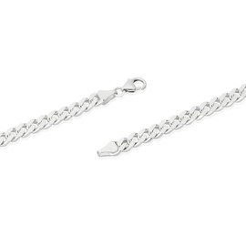 NKlaus Silver 5.4 mm Wide Curb Chain (Length Selectable: 42 cm - 60 cm) 925 Sterling Silver Men's Necklace Solid, Sterling Silver, No Gemstone