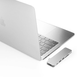 HyperDrive USB-C Hub Adapter, Sanho Solo 7-in-1 Type C Dongle for MacBook Pro, PC w USB-C Port: USBC 60W Power Delivery, USBC 5Gbps Data, 4K HDMI, microSD/SD Card Reader, 2xUSB 3.0, Audio Jack- Silver