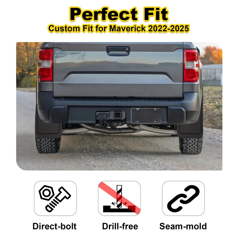 No Drilling Mud Flaps for Ford Maverick 2022-2025 Accessories Splash