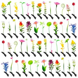 Pinzas para El Pelo con Forma de Brotes, Estilo Variado, con Forma de Plantas. Pinzas para El Pelo con Forma de Brotes de Hierba. 50 Unidades. Pinzas para El Pelo con Forma de Seta. Regalo Par