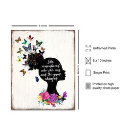 Motivational Positive Quote - Black Wall Art Decor for African Afro American Women - Rustic Plaque Sign for Teens or Girls Bedroom, Living Room, Bathroom - Inspirational Gift - Unframed