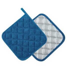 Pot Holders Buffalo Plaid Cotton Heat Resistant Potholder, Pot Holder, Hot Pads, Trivet for Cooking and Baking (5, Federal Blue)