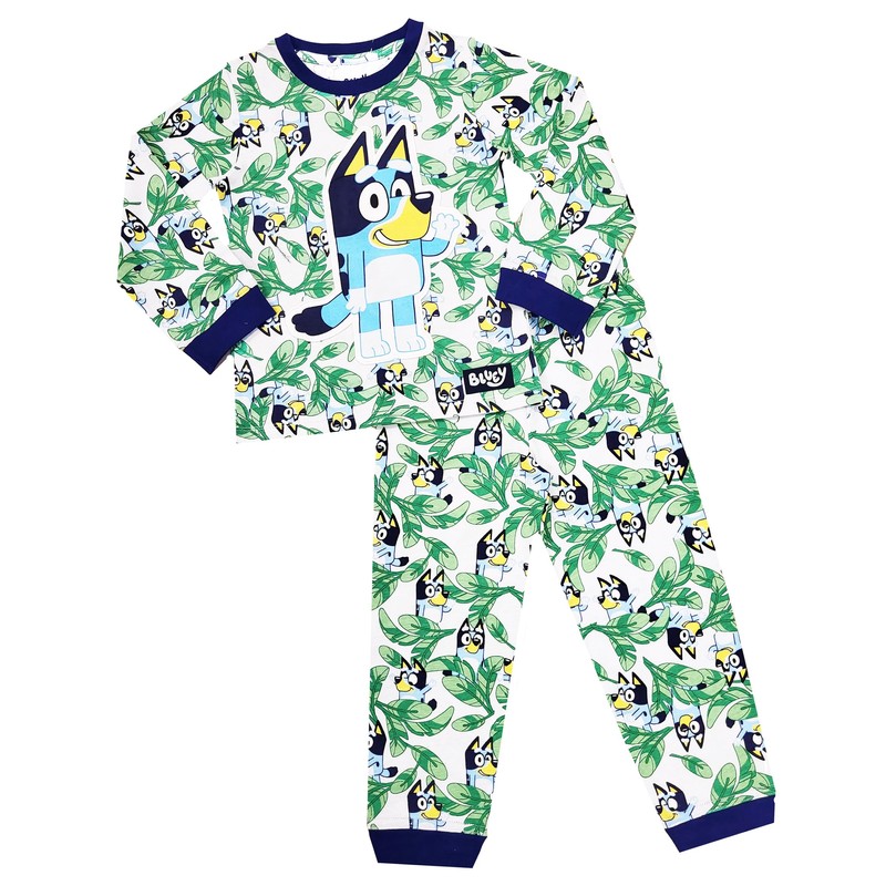 Boys Bluey Pyjamas Leaf Character Nightwear (Bluey - Leaf, 2-3