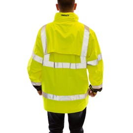 Tingley J27122.3X Icon LTE Waterproof Jacket With Attached Hood, 3X, High Visibility Fluorescent Yellow-Green-Black