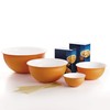 Bowl of 1,5 lt, Diameter 20,5 cm White Inside Orange