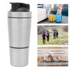 Protein Shaker Bottle with Scale Portable Stainless Steel Double Section