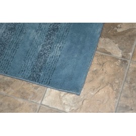 Garland Rug Essence Basin Blue 30" X 50" Non Slip, Easy to Clean Machine Washable,Soft Nylon Bath Rug Perfect for Any Home