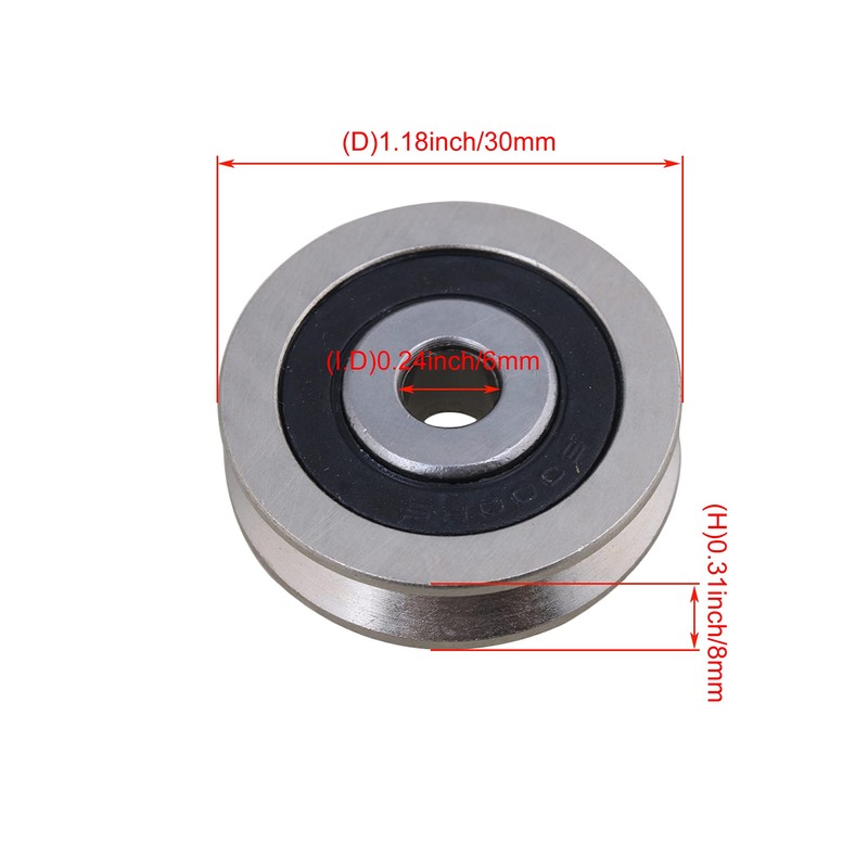 CNBTR V Groove Guide Pulley Rail Ball Bearings Wheel 6000RS