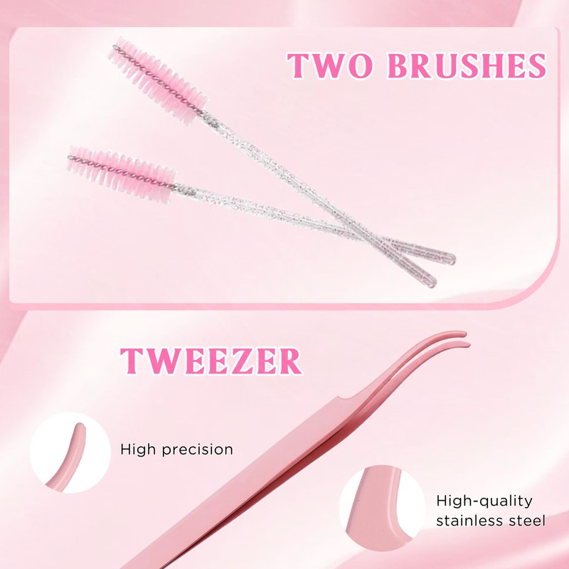 Jsio Cluster Lashes Kit with Glue, 456PCS Individual Eyelashes 30D-100D