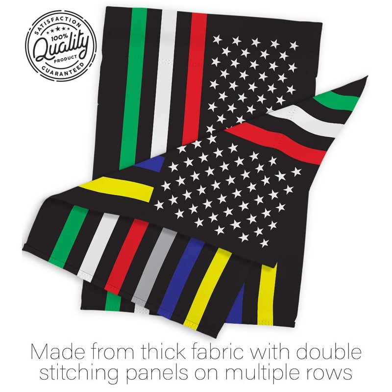 US First Responders Line Garden Flag - Set with Stand