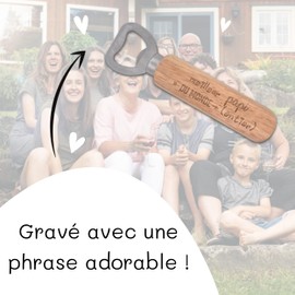 ERNESTINE - Bottle Opener Papi je t'aime - Gift for Father's Day and Grandad - Gift for Men - Keyring Family - Gift for Men Birthday Christmas Birth
