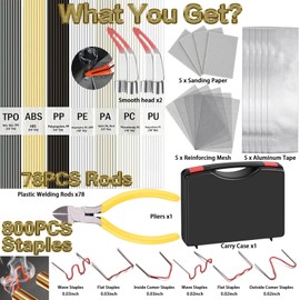 Wrdlosy 220W Plastic Welder, Multipurpose Fit, Plastic Welding Kit, Quick Plastic Repair Welder Kit, More Comfortable Portable, An Ideal DIY Tool