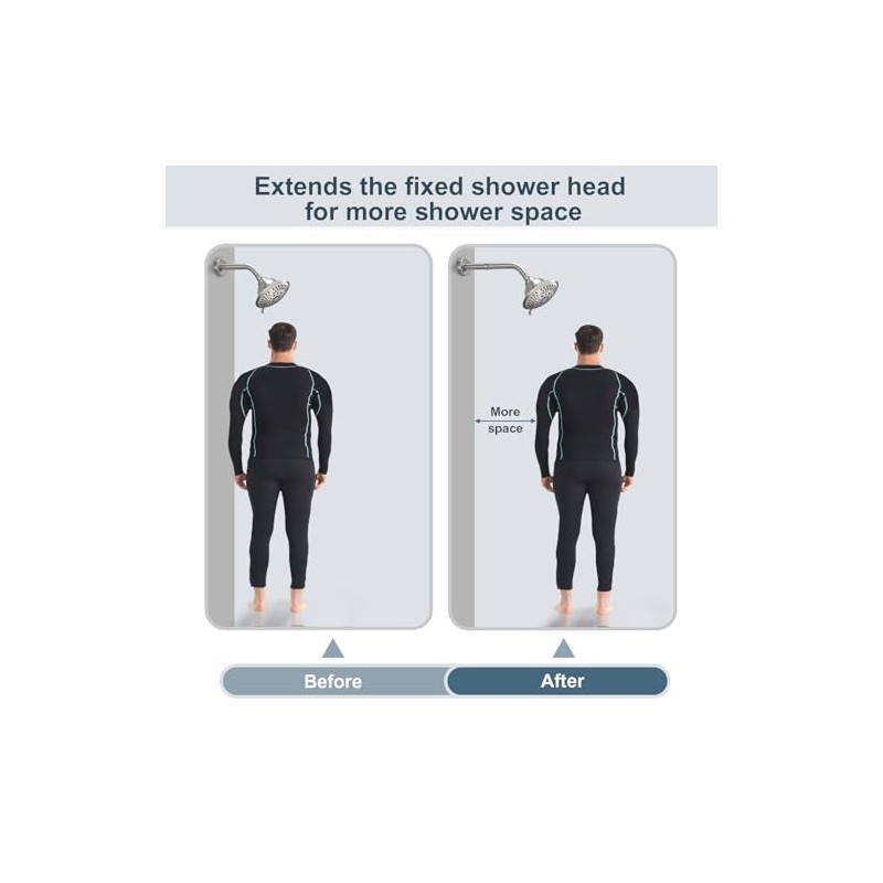 BRIGHT SHOWERS Shower Arm Extender for Rain and Handheld Shower