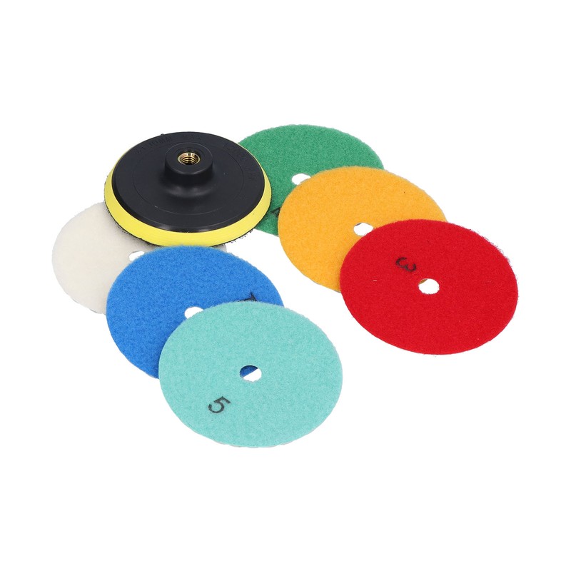 6Pcs Dry Diamond Polishing Pads 1Pc Backer Polish Kit for