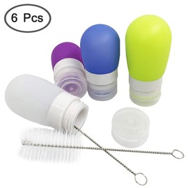 4 pcs exprimir las botellas de aderezo para ensaladas,Bien bueno 1.3 oz y 2 oz.Recipientes Portátiles Para Salsas,Botellas de condimento de almacenamiento de alimentos a prueba de fugas,Viene con 2 pinceles de limpieza - 4 colores