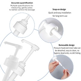 Pack of 2 Pump Dispenser Compatible with Monin Coffee Syrup Pump Snap-on Syrup Dispenser for Monin Dosing Pump 10 ml Soap Dispenser Pump Head for 700 ml and 1000 ml Bottles Reusable Pump Attachment