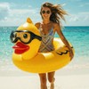Float Joy Funny Duck Pool Floats Adult Giant Inflatable Rubber