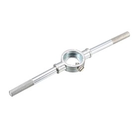sourcing map 20mm Round Die Stock Handle Wrench Holder,for Metric M3.5-M6 Round Die, Adjustable with Knurled Handle