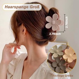 Flower Hair Clip Large Thick Hair 6 Pieces Hair Clips Women's Flower Flower Shape Non-Slip Matte Flower Hair Clips, Hair Styling Accessories for Women Girls Hair Clips Set