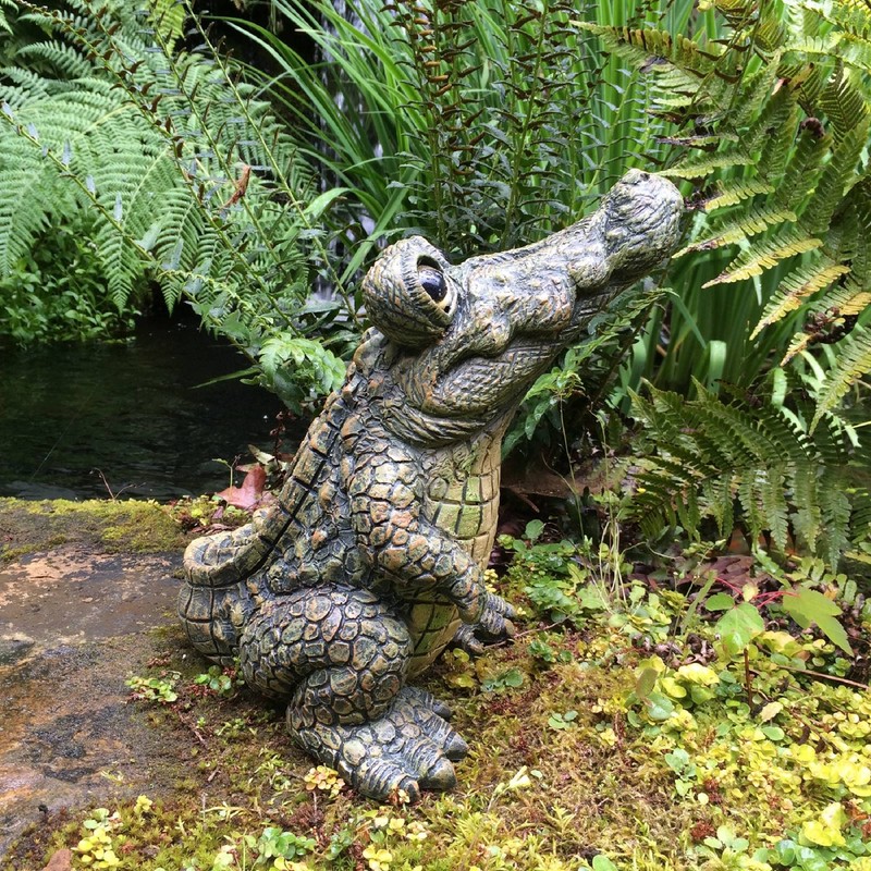 Toad Hollow Large Standing Gator Home & Garden Alligator Statue