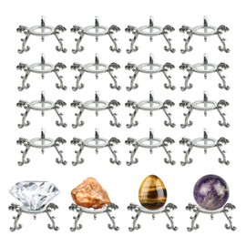 20Pcs Silver Crystal Ball Stand for Displaying Crystal Glass and Natural Rocks, Easter Egg, Shell, Sphere Display Holder, for 40mm-80mm Sphere or Stone