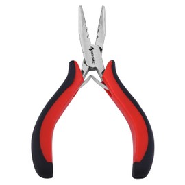 Hur Care Mini 3 Hole Hair Extension Pliers Extension Loops Anti Slip Handles Hair Extension Pliers Professional Hair Extensions Tool for Females Hair (RED)