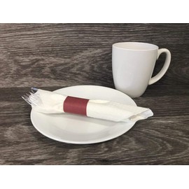 Raise Products Napkin Bands for Cloth Napkins with Self-Adhesive Safety Glue and Bond Paper Construction | Wedding, Birthday, Family Holiday Party, or Picnic (6" x 1.5") (Burgundy, Pack of 500)