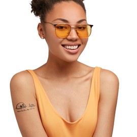 Ubica Temporary Tattoos Adult,Fake Tattoos,Realistic And Long-Lasting Non-Reflective,Waterproof For 1-2 Weeks,Carefree Skull And Bones 3.5x3.8 Inches Black