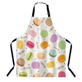 BGBDEIA Macaroons Pattern Apron for Women Men, Adjustable Apron Cooking Kitchen Chef Apron for Home Kitchen, Baking Gardening BBQ, Coffee House, Restaurant
