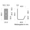 Gedotec Sandra Small Modern Coat Hook Stainless Steel Coat Hook