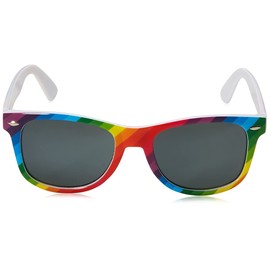 WebDeals Retro - anteojos de sol estilo clásico de los años 80, rectángulo clásico, Arco iris, L