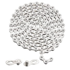 9 Speed Bike Chain 1/2" x 11/128" 116 Links Electroplated Rust Proof Mountain Bike Carbon Steel Road Shifting Chain Lightweight Cycling With Power Lock Connector