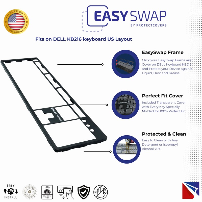 PROTECTCOVERS EasySwap Frame and Keyboard Cover for DELL KB216 –