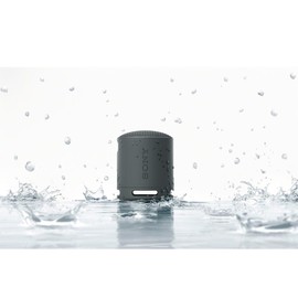 Sony SRS-XB100 Wireless Bluetooth Portable Lightweight Super-Compact Travel Speaker, Durable IP67 Waterproof & Dustproof Shower Speaker, 16 Hour Battery, Versatile Strap, & Hands-free Calling, Black
