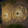 gardencave 4 Pack Solar Fence Lights Metal Solar Powered Outdoor