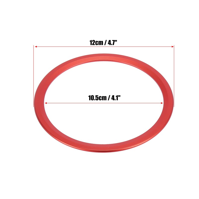 X AUTOHAUX Red Car Steering Wheel Ring Trim Cover Decoration