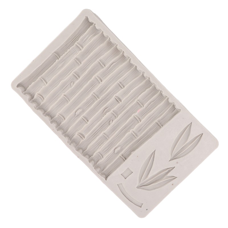 Silicone Mold Safe Elastic Grey Leaves Bamboo Design Tear Resistant