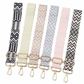 SHTGOI Bag Straps, Adjustable Shoulder Strap, 3.8 cm Wide, Diamond-Shaped Shoulder Strap, Double-Sided Pattern, Braided Shoulder Strap, Ethnic Style, Bag Strap for Women, Bags, Accessories, Grey
