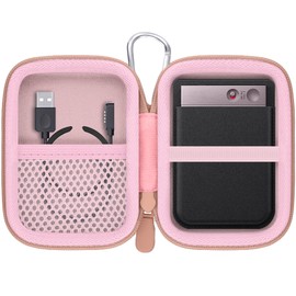 Khanka for PLAUD Note AI Voice Recorder Hard Carrying Case,Storage Cover Compatible with PLAUD Note AI Audio Recorder with Carabiner Clip,Case Only(Rose Gold)