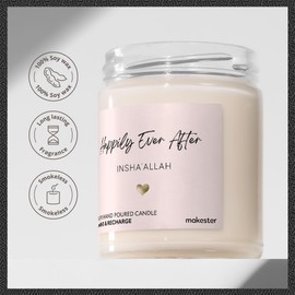 Islamic Wedding Gifts - Luxury Soy Wax - Vanilla, Jasmine, Sugared Almond - Makester