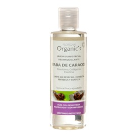 FLORIGAN Jabón Facial Desmaquillante Baba de Caracol con Alantoína, Colágeno y Elastina 250ml. FLORIGAN Línea Organics (1 pieza)                      