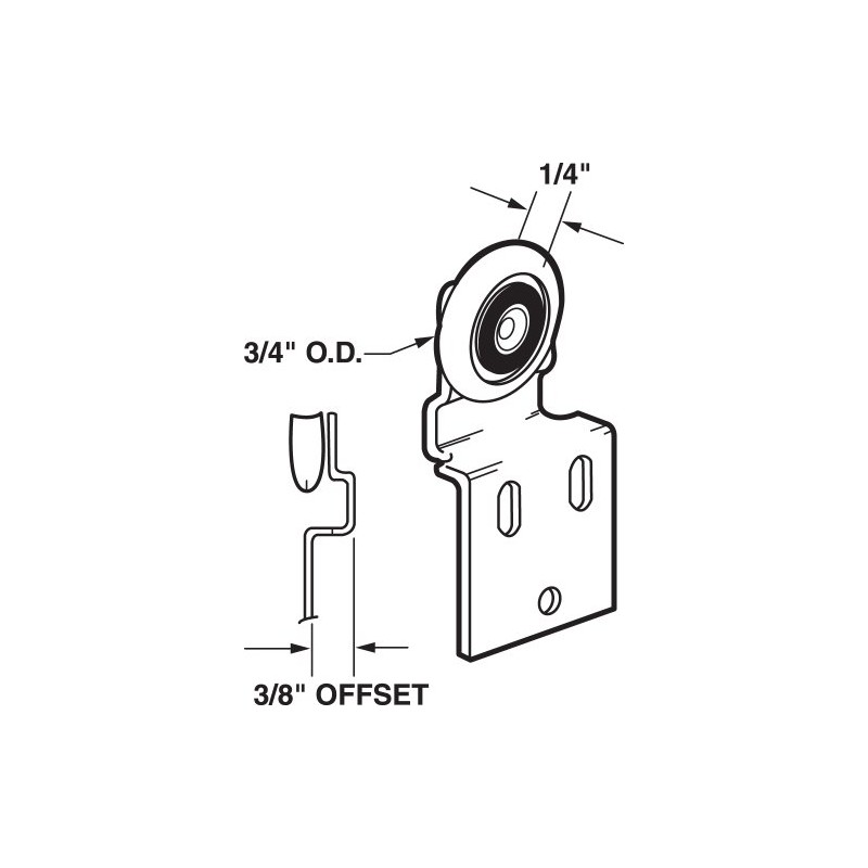 Prime-Line N 6516 By-pass Closet Door Top-Hung Front Rollers and